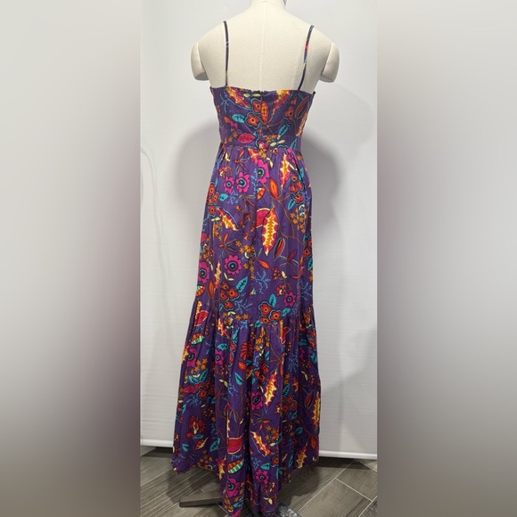 multicolor maxi Dress Floral 100% cotton sz 36 D - Picture 4 of 9